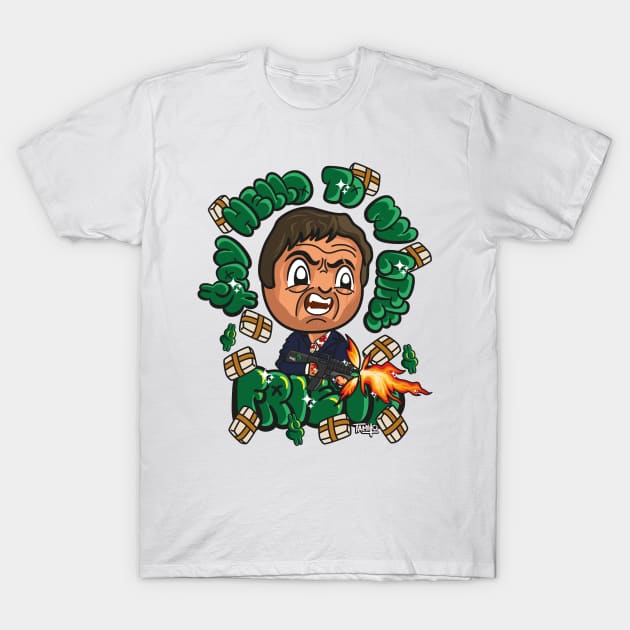 Tony Montana Say hello to my little friend by Tamilo | Scarface T-Shirt by TamiPop